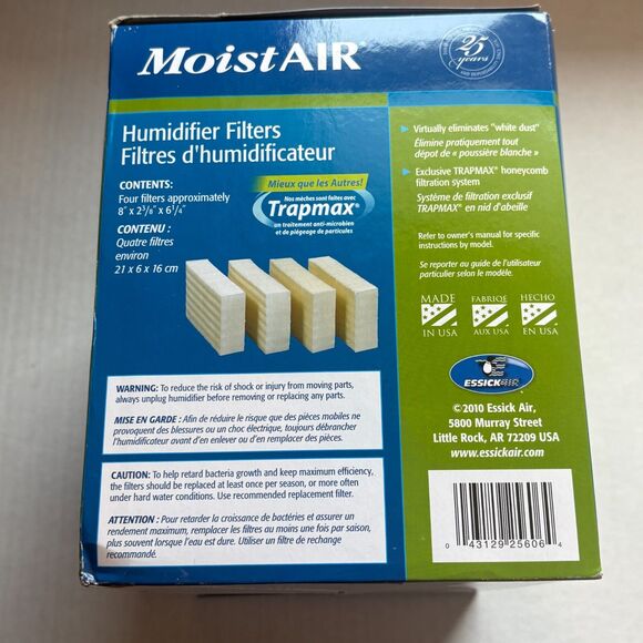 MoistAir Trapmax HDC-12 Replacement Humidifier Filters (4 Pack)-New - Picture 2 of 3